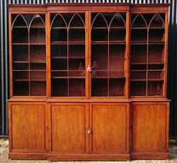 18th Century George III Period Mahgoany Breakfont Bookcase 99h 104w 20d _20.JPG